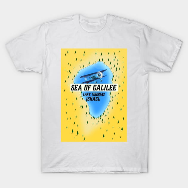 Sea of Galilee Israel Travel poster T-Shirt by nickemporium1